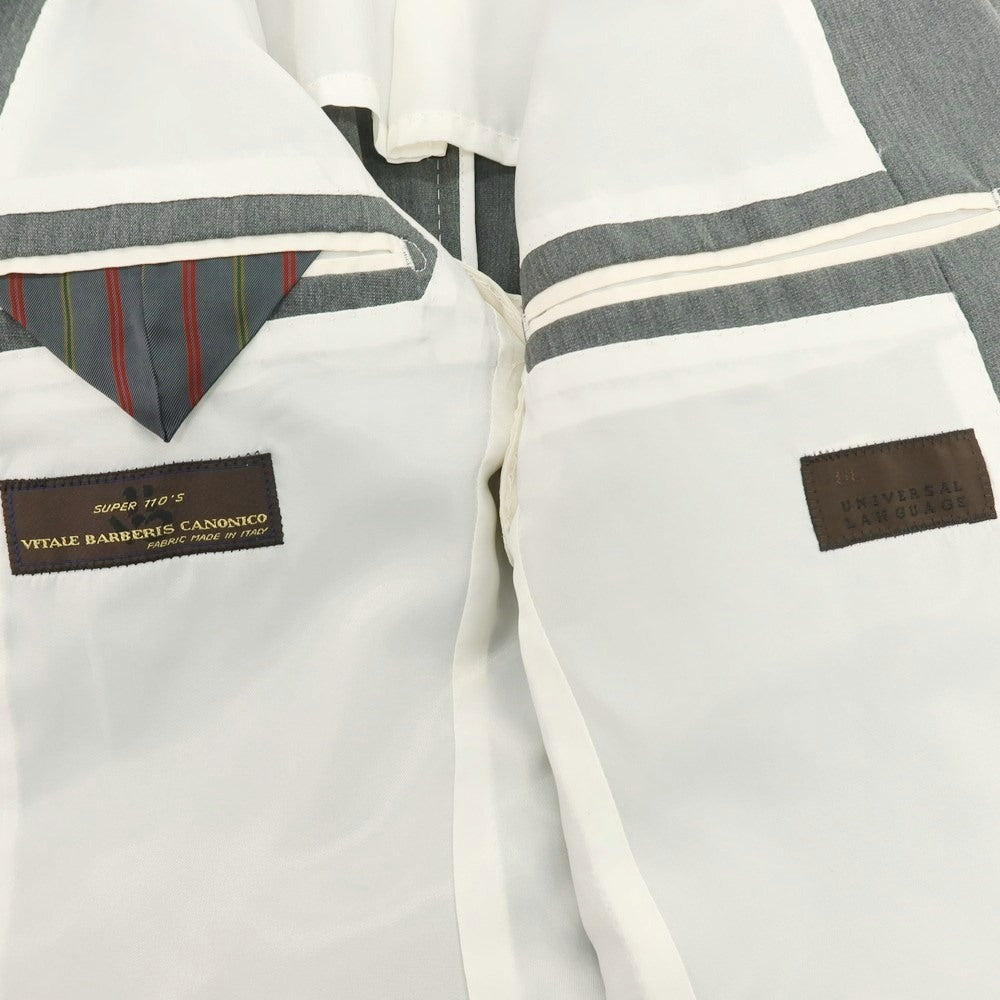 【中古】ユニバーサルランゲージ UNIVERSAL LANGUAGE SUPER110’S ウール 2B テーラードジャケット グレー【 46 】【 状態ランクC 】【 メンズ 】