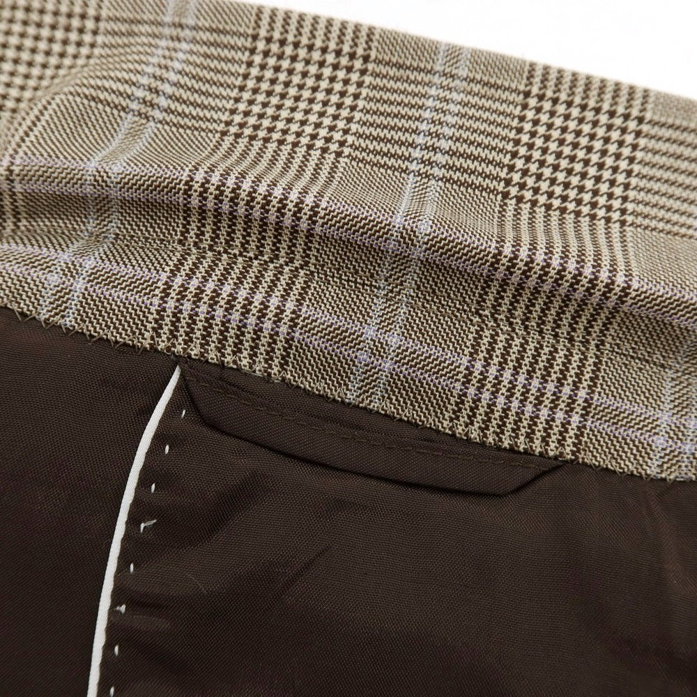 【中古】ユニバーサルランゲージ UNIVERSAL LANGUAGE SUPER120’S ウール グレンチェック 2B テーラードジャケット ブラウン系【 46 】【 状態ランクC 】【 メンズ 】