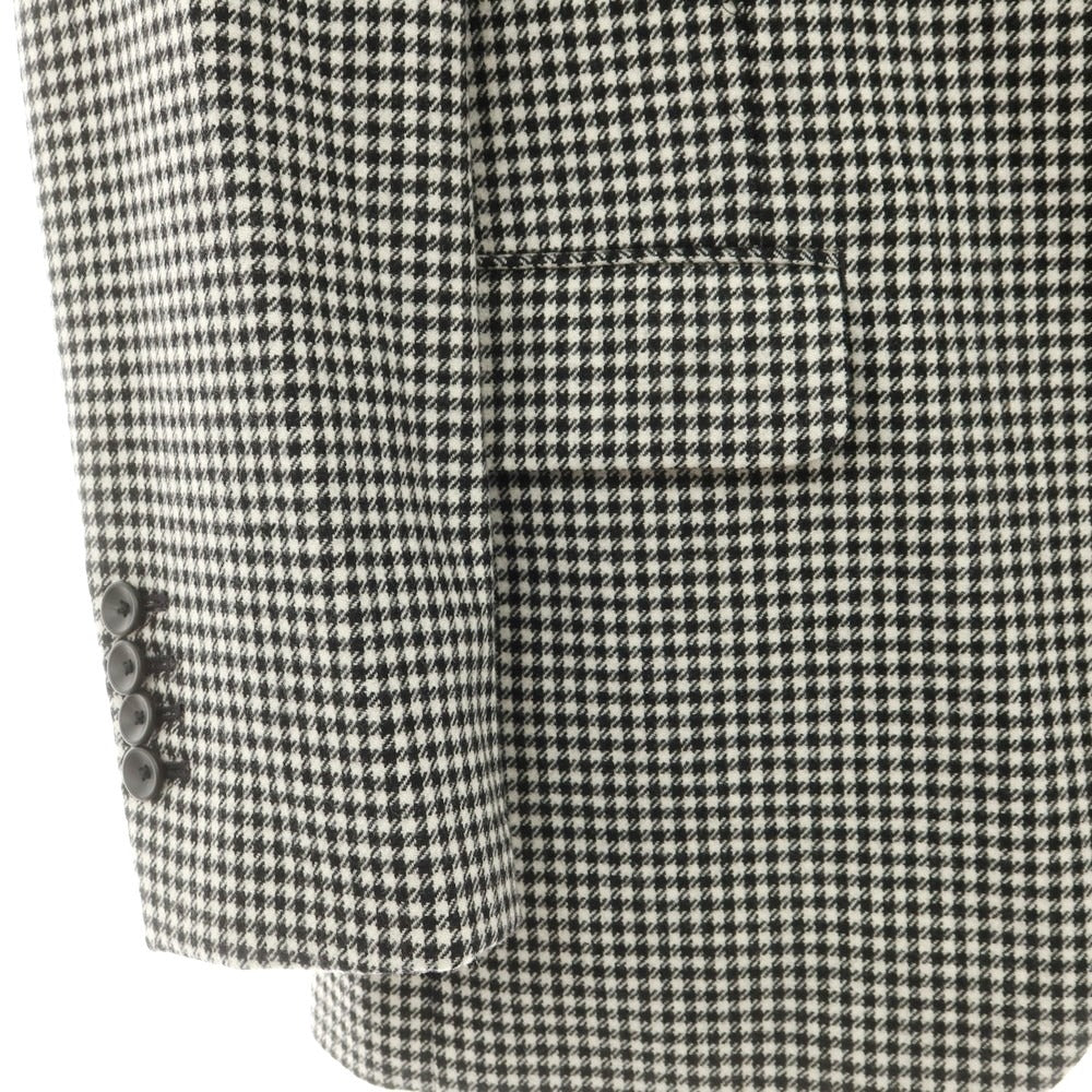 【中古】ミツミネ Mitsumine ウールカシミヤ チェック 2B テーラードジャケット ブラックxホワイト【 92A5 】【 状態ランクB 】【 メンズ 】