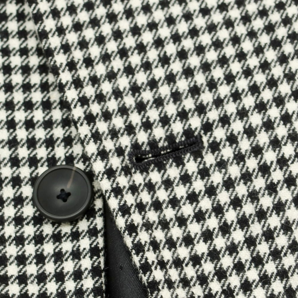 【中古】ミツミネ Mitsumine ウールカシミヤ チェック 2B テーラードジャケット ブラックxホワイト【 92A5 】【 状態ランクB 】【 メンズ 】