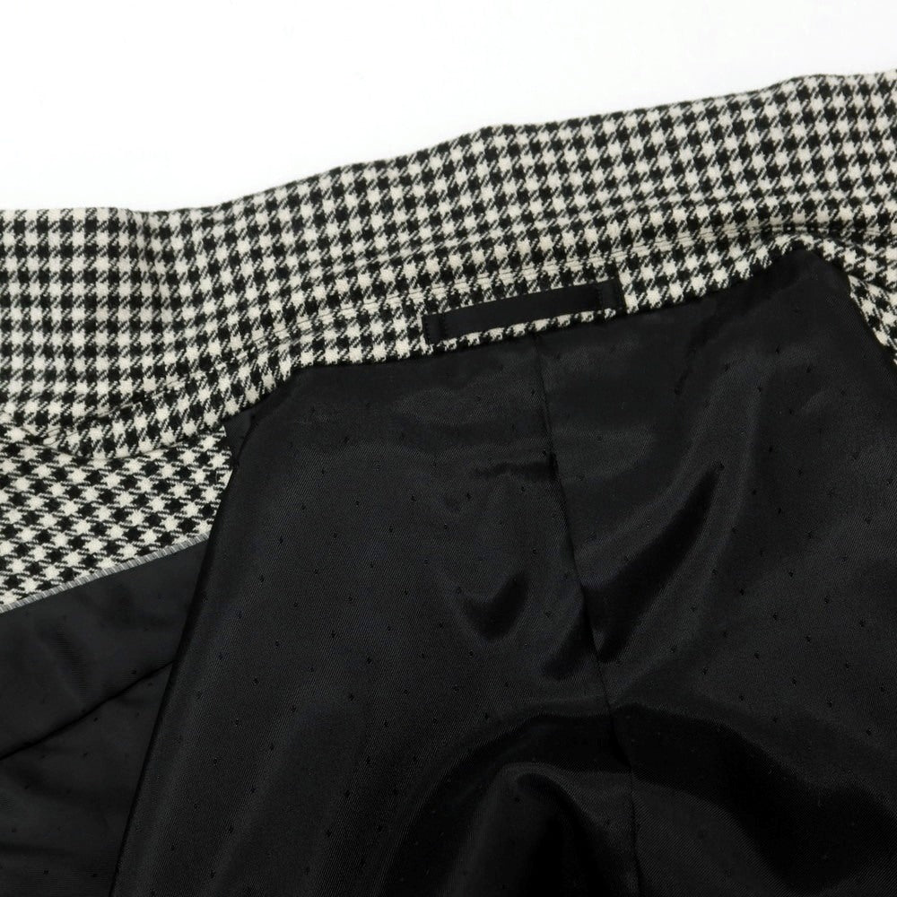 【中古】ミツミネ Mitsumine ウールカシミヤ チェック 2B テーラードジャケット ブラックxホワイト【 92A5 】【 状態ランクB 】【 メンズ 】