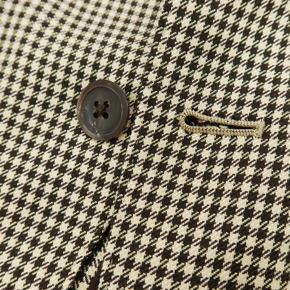 【中古】ディスタイル DeSTYLE シルクウール チェック 2B テーラードジャケット ベージュxブラウン【 46 】【 状態ランクC 】【 メンズ 】