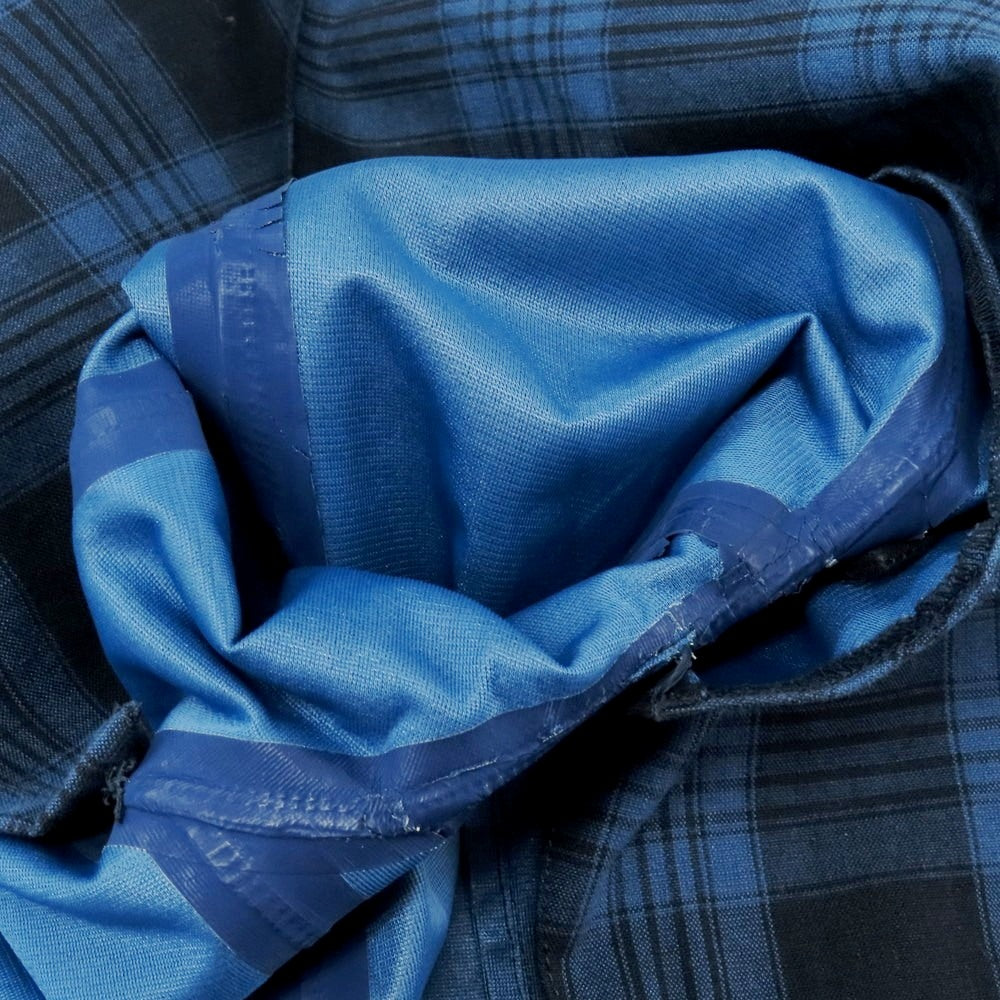 【中古】ヴァルスター Valstar リネンコットン チェック ステンカラーコート ネイビー【 44 】【 状態ランクD 】【 メンズ 】