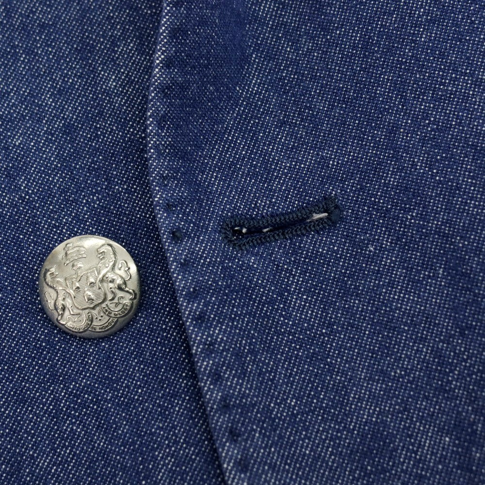 【中古】ラルディーニ LARDINI コットン デニム ダブル4B カジュアルジャケット ネイビー【サイズ46】【 状態ランクB 】【 メンズ 】