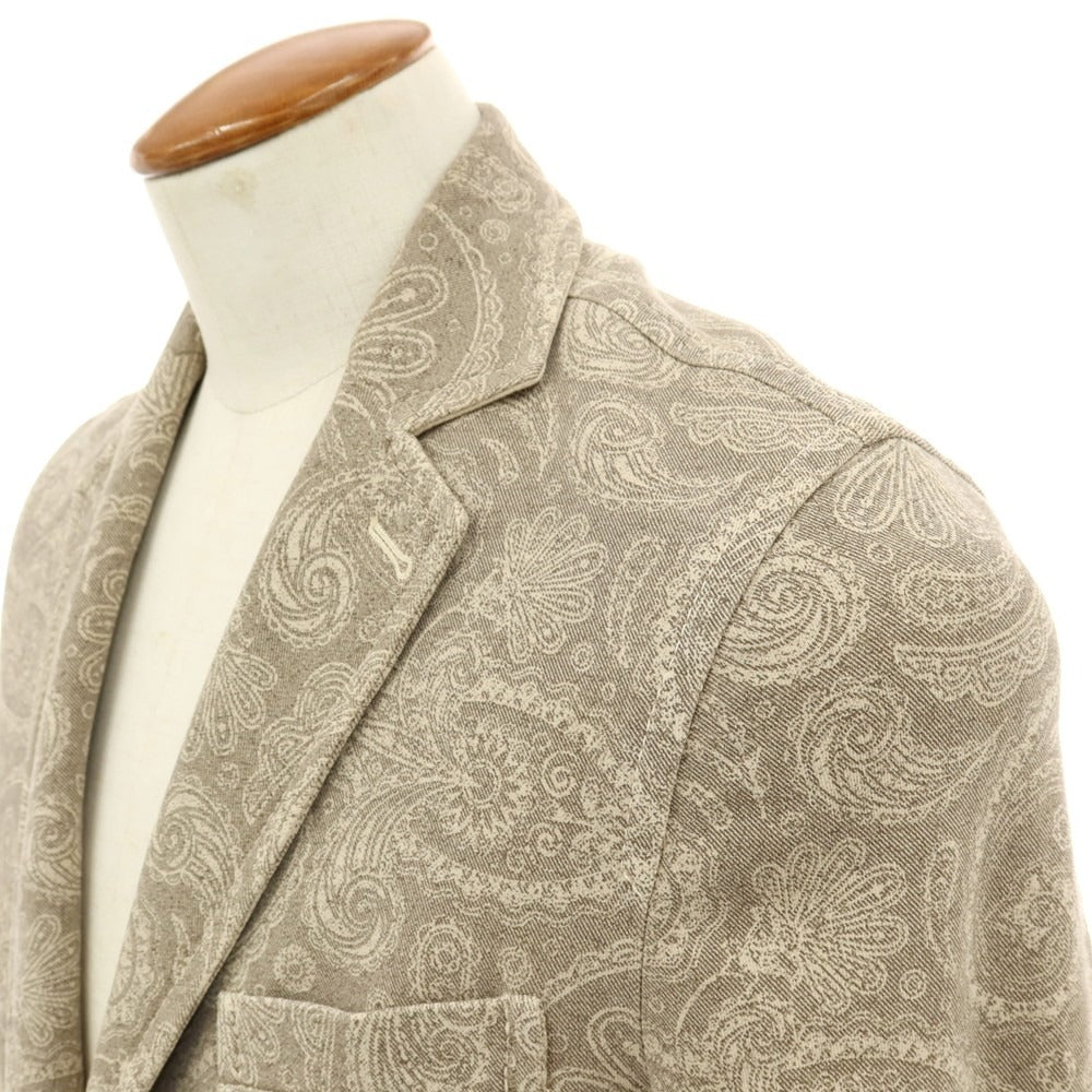 【中古】チルコロ1901 CIRCOLO 1901 コットン ジャージー ペイズリー プリント 2B カジュアルジャケット ブラウン【サイズ46】【 状態ランクC 】【 メンズ 】