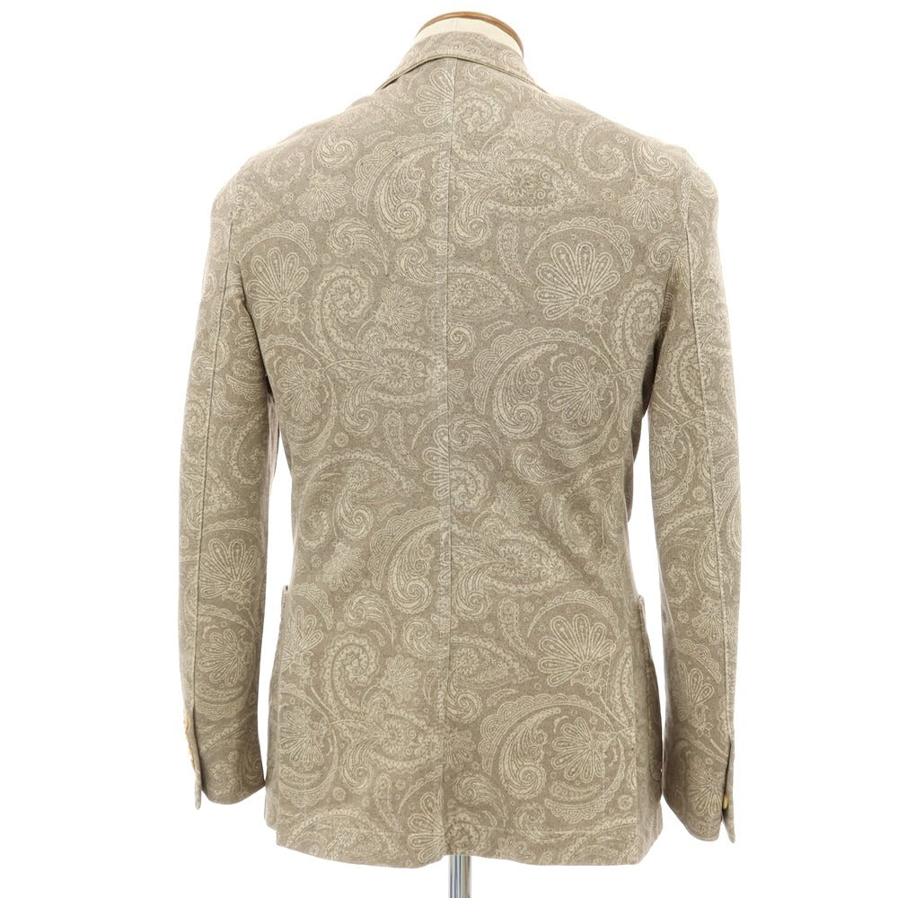【中古】チルコロ1901 CIRCOLO 1901 コットン ジャージー ペイズリー プリント 2B カジュアルジャケット ブラウン【サイズ46】【 状態ランクC 】【 メンズ 】