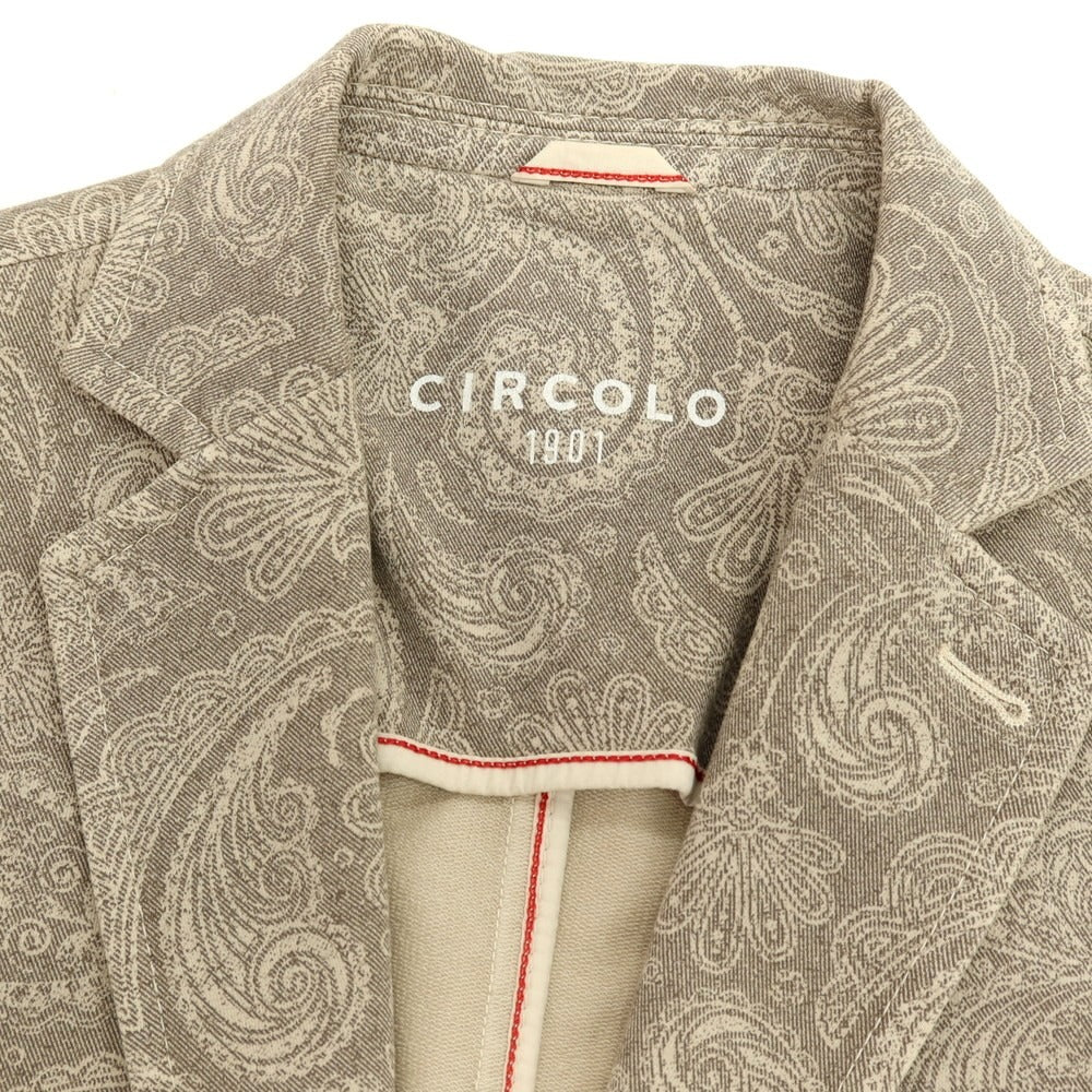 【中古】チルコロ1901 CIRCOLO 1901 コットン ジャージー ペイズリー プリント 2B カジュアルジャケット ブラウン【サイズ46】【 状態ランクC 】【 メンズ 】