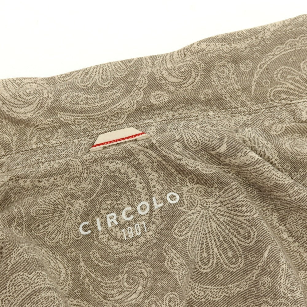 【中古】チルコロ1901 CIRCOLO 1901 コットン ジャージー ペイズリー プリント 2B カジュアルジャケット ブラウン【サイズ46】【 状態ランクC 】【 メンズ 】