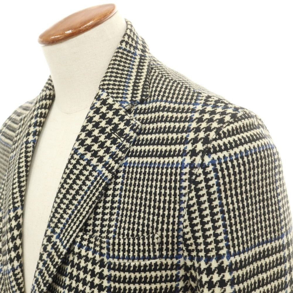 【中古】チルコロ1901 CIRCOLO 1901 ジャージーコットン チェック カジュアルジャケット ブラックxホワイト【 46 】【 状態ランクB 】【 メンズ 】