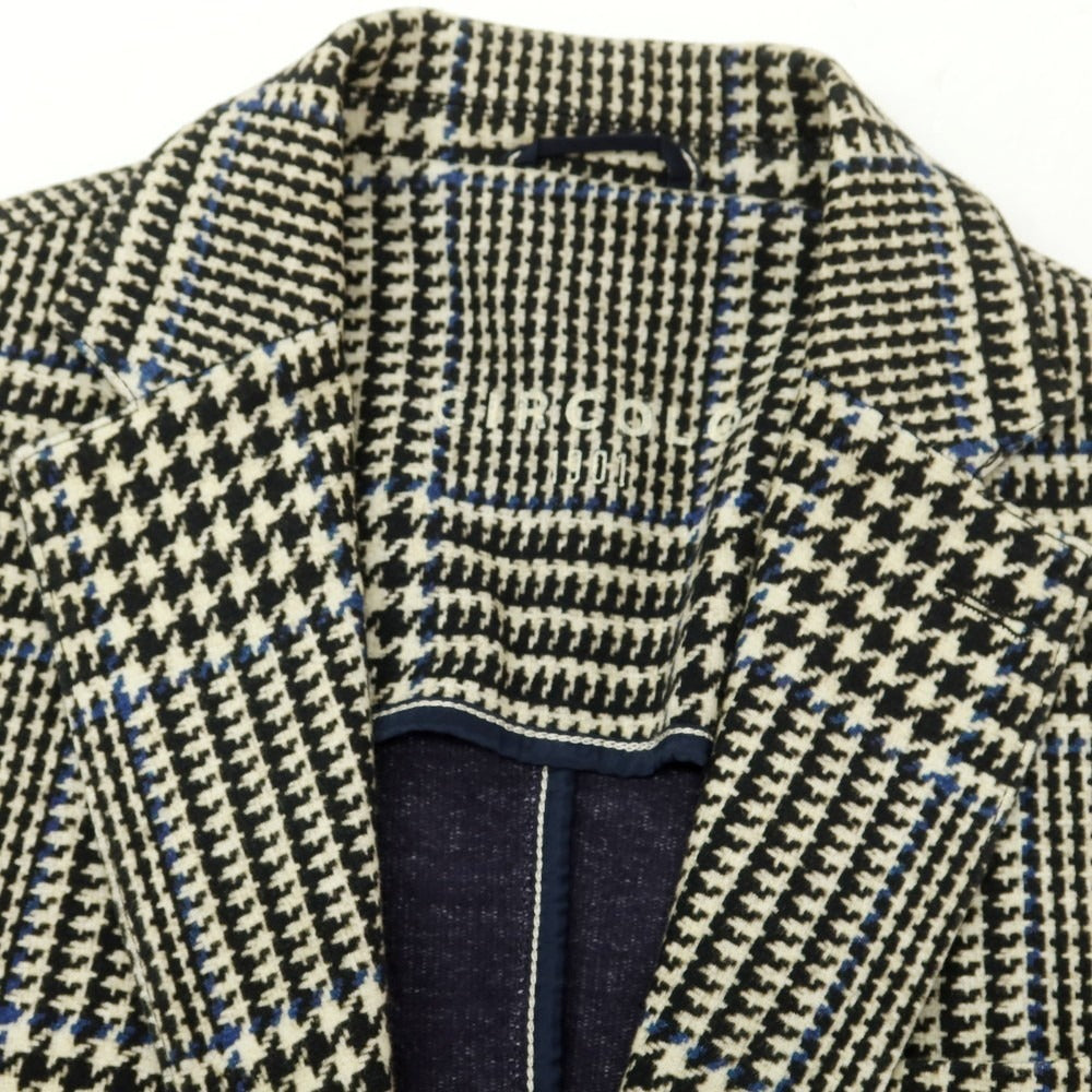 【中古】チルコロ1901 CIRCOLO 1901 ジャージーコットン チェック カジュアルジャケット ブラックxホワイト【 46 】【 状態ランクB 】【 メンズ 】