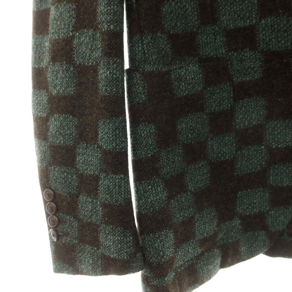 【中古】ザ ジジ THE GIGI ツイーディーウール カジュアルジャケット ブラウンxグリーン【 44 】【 状態ランクA 】【 メンズ 】