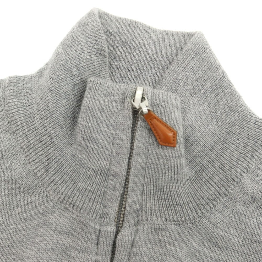 【中古】デラチアーナ Della Ciana ハイゲージウール ジップアップカーディガン グレー【 46 】【 状態ランクC 】【 メンズ 】