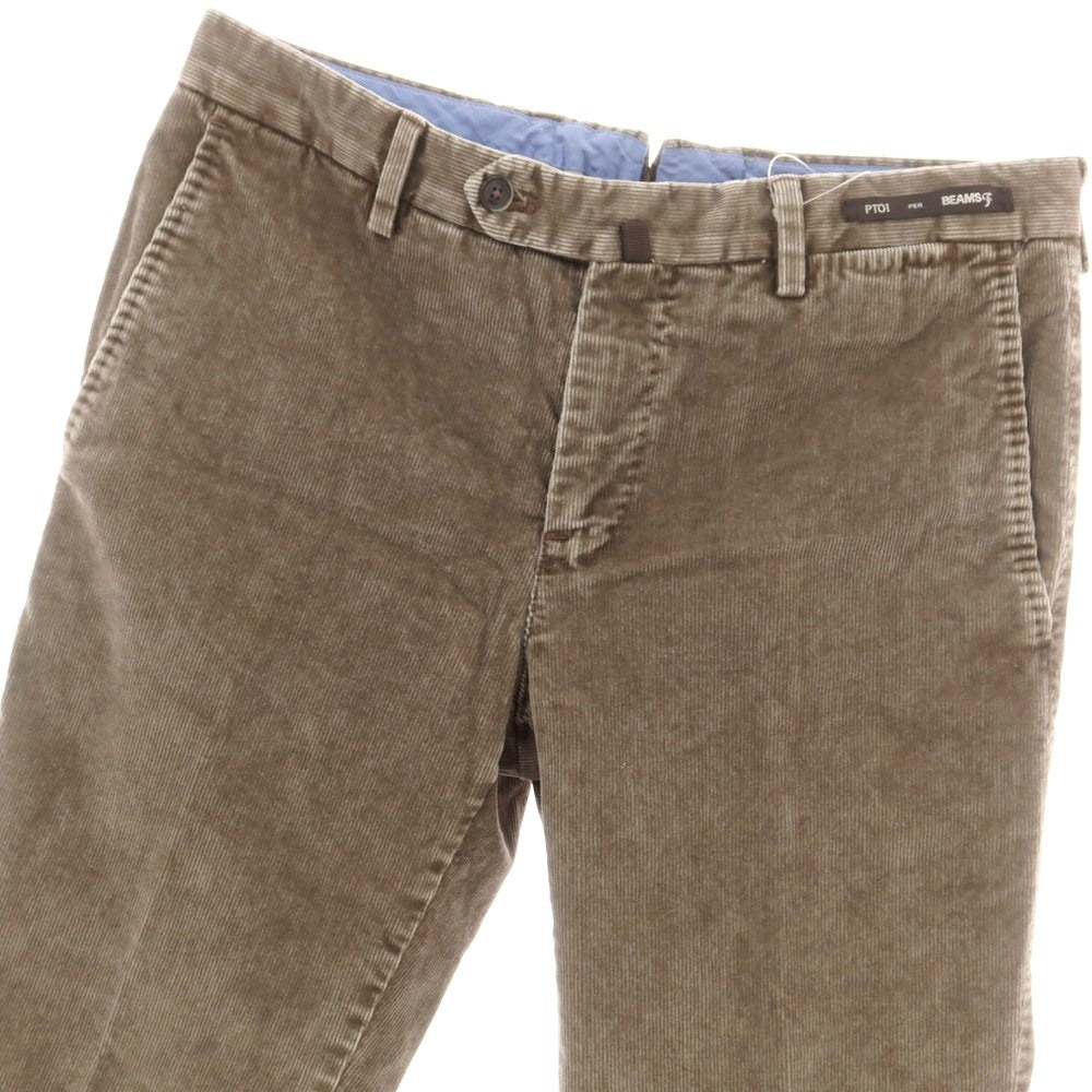【中古】ピーティーゼロウーノ PT01 BEAMS F別注 ストレッチ コットン コーデュロイパンツ アッシュブラウン【 46 】【 状態ランクC 】【 メンズ 】