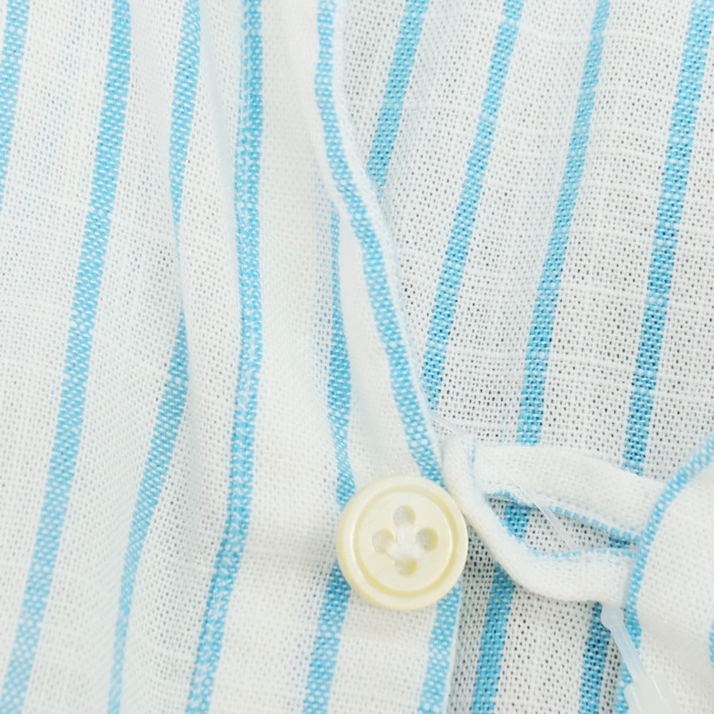 【中古】チリエッロ CIRIELLO コットン ストライプ カプリシャツ ホワイトxライトブルー【サイズXS】【 状態ランクD 】【 メンズ 】