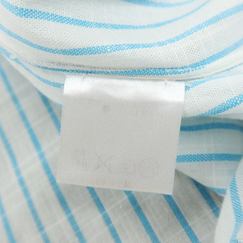 【中古】チリエッロ CIRIELLO コットン ストライプ カプリシャツ ホワイトxライトブルー【サイズXS】【 状態ランクD 】【 メンズ 】