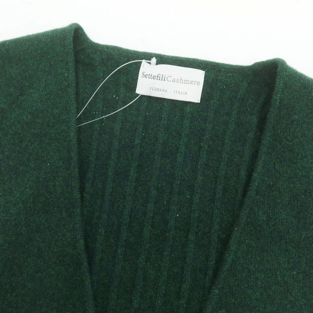 【中古】セッテフィーリ カシミア Settefili Cashmere ウールカシミヤ ダブルニットベスト グリーン【 46/XS 】【 状態ランクC 】【 メンズ 】
