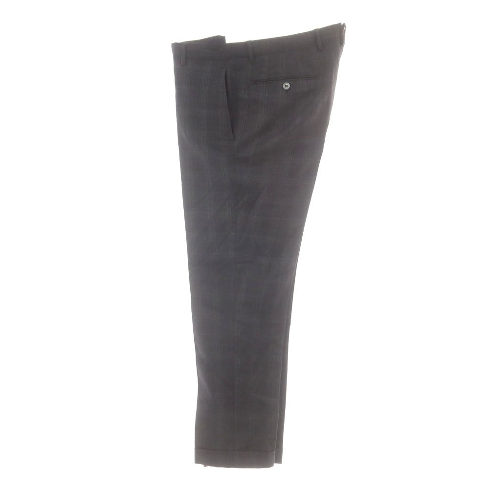 【中古】ユニバーサルランゲージ UNIVERSAL LANGUAGE SUPER130’S ウール チェック 2つボタンスーツ グレー【 48 】【 状態ランクC 】【 メンズ 】