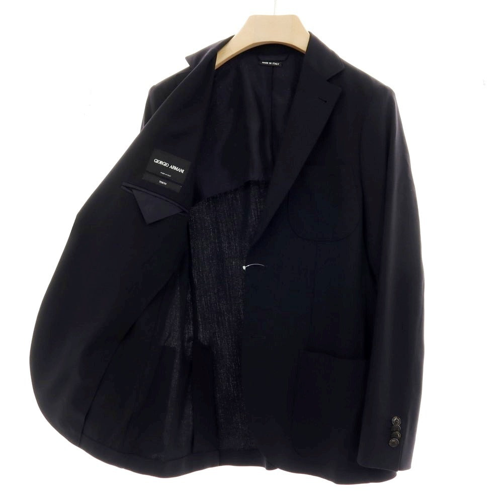 【中古】ジョルジオアルマーニ GIORGIO ARMANI ウール 2つボタンスーツ ブラック【サイズ48】【 状態ランクA 】【 メンズ 】