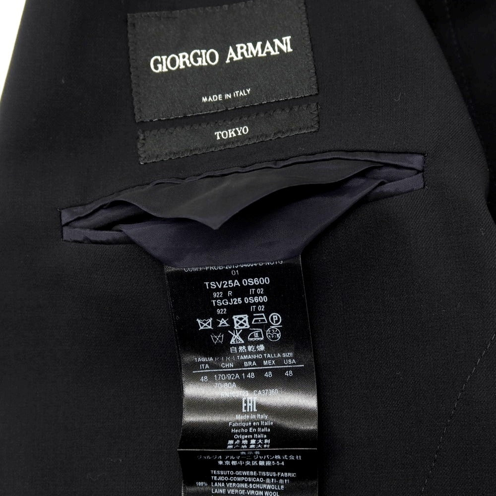 【中古】ジョルジオアルマーニ GIORGIO ARMANI ウール 2つボタンスーツ ブラック【サイズ48】【 状態ランクA 】【 メンズ 】