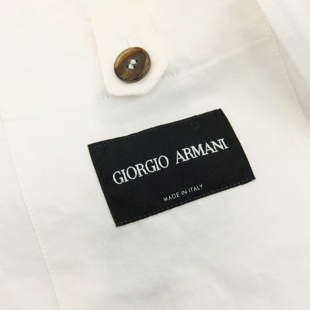 【中古】ジョルジオアルマーニ GIORGIO ARMANI リネンコットン ミリタリージャケット ホワイト【 44 】【 状態ランクB 】【 メンズ 】