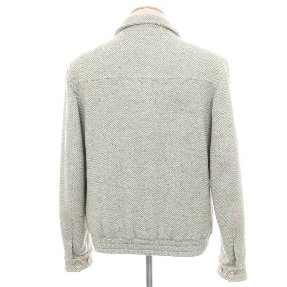 【中古】ブルネロクチネリ Brunello Cucinelli ウールシルク スイングトップ ライトグレーxホワイト【 44 】【 状態ランクA 】【 メンズ 】
