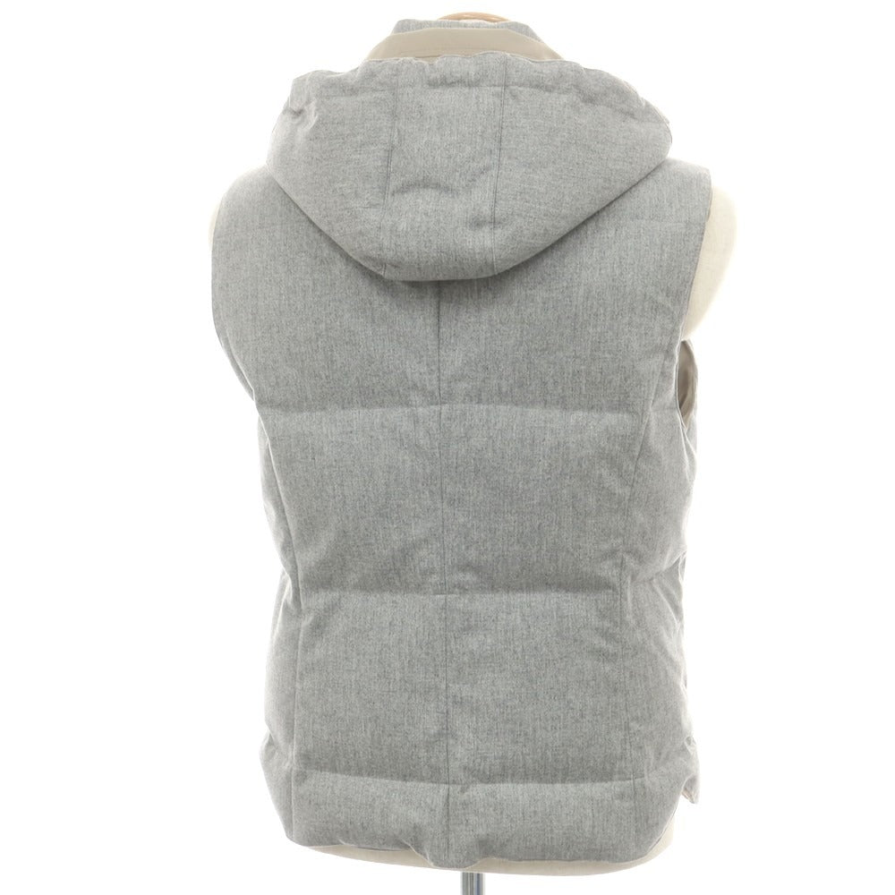 【中古】ブルネロクチネリ Brunello Cucinelli ウールシルク ダウンベスト グレー【 XS 】【 状態ランクB 】【 メンズ 】
