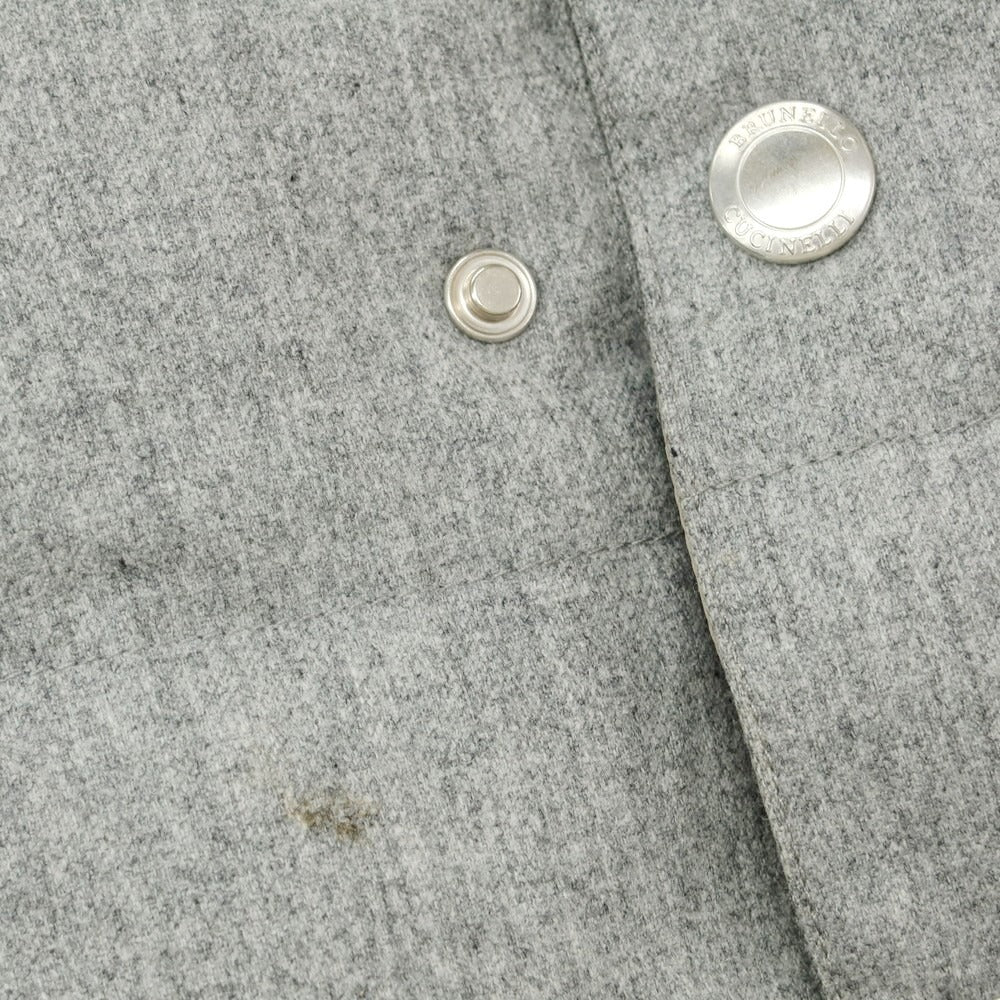 【中古】ブルネロクチネリ Brunello Cucinelli ウールシルク ダウンベスト グレー【 XS 】【 状態ランクB 】【 メンズ 】