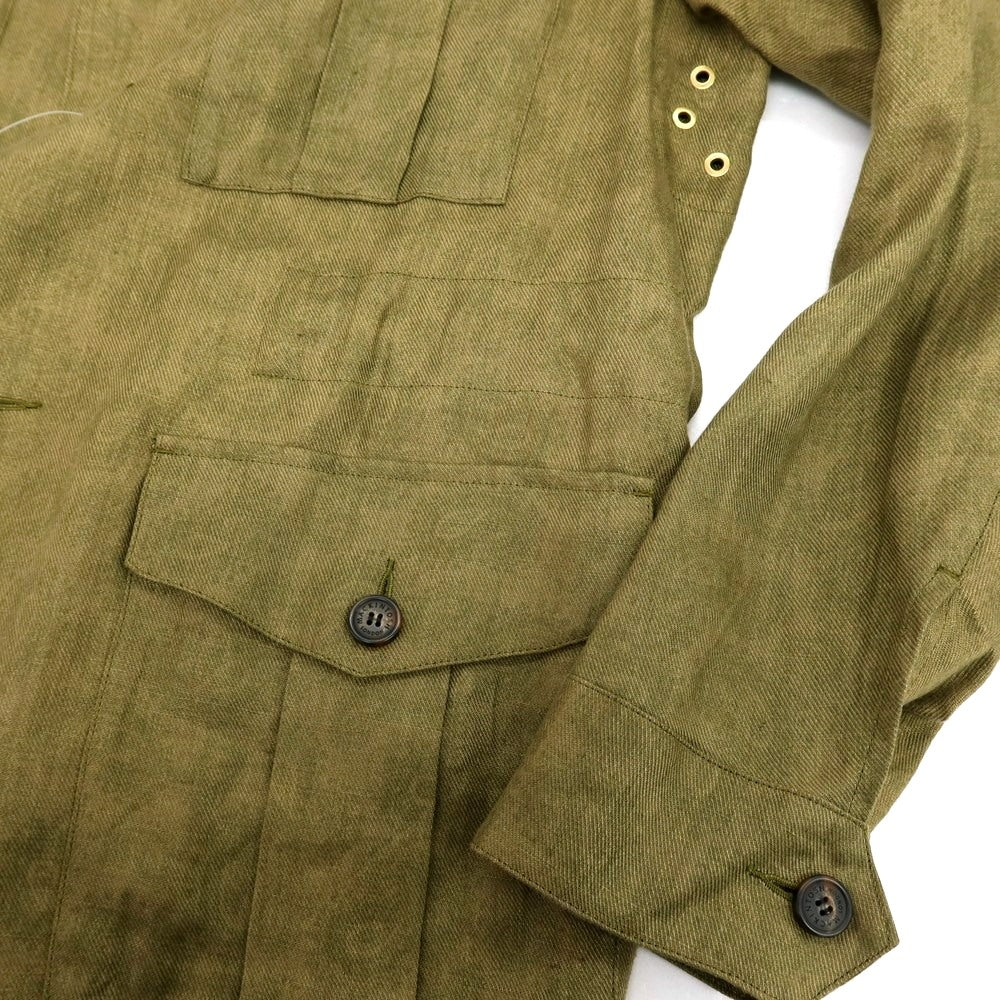 【中古】マッキントッシュ ロンドン MACKINTOSH LONDON リネン ペイズリー サファリジャケット オリーブグリーン【 40 】【 状態ランクB 】【 メンズ 】
