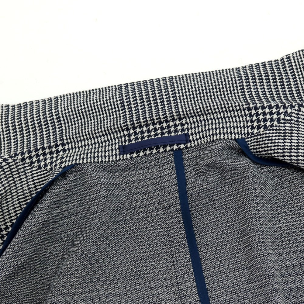 【中古】リングヂャケット RING JACKET コットン ジャージー グレンチェック 3B カジュアルジャケット ネイビーxホワイト【サイズ48】【 状態ランクC 】【 メンズ 】