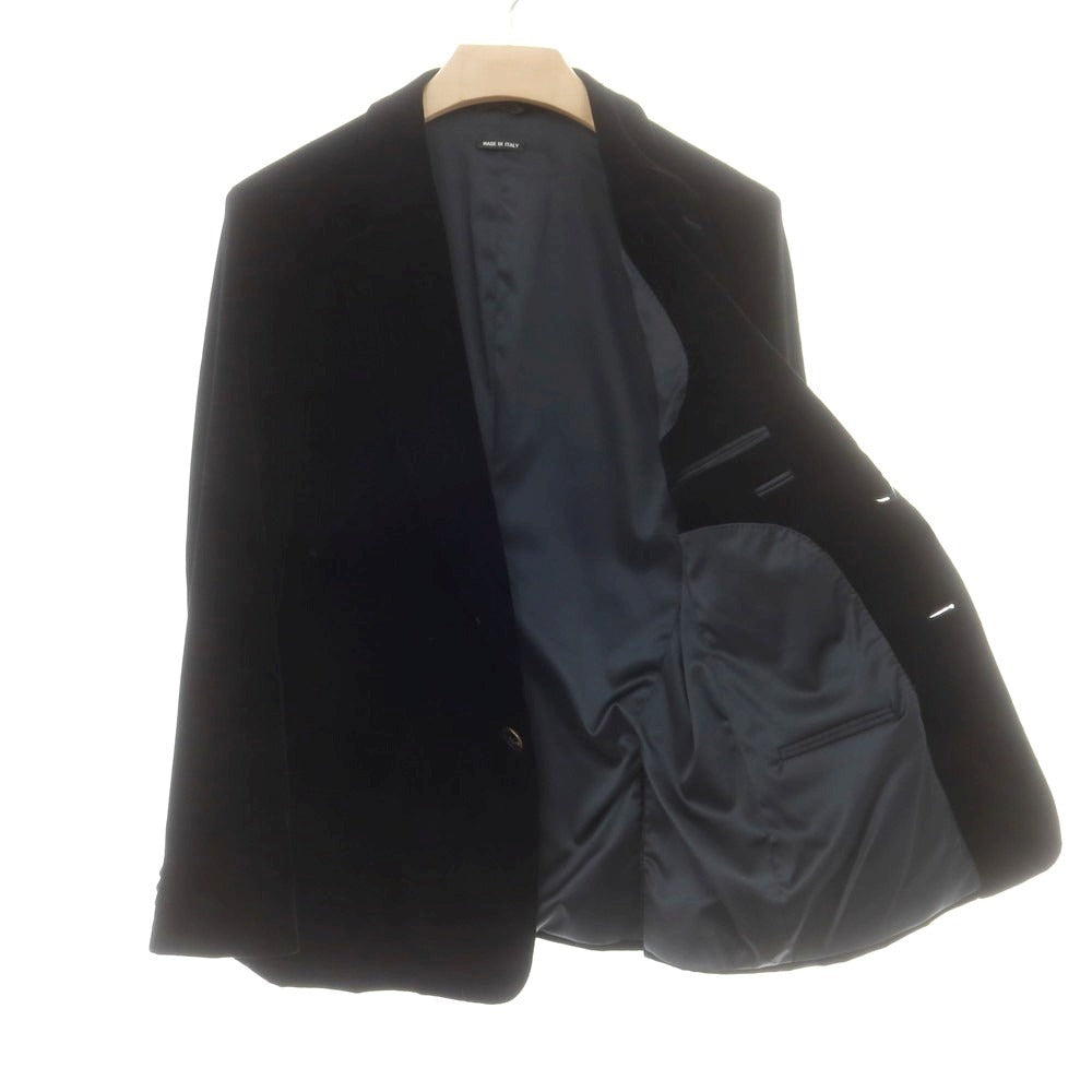 【中古】ジョルジオアルマーニ GIORGIO ARMANI ベルベット カジュアルジャケット ブラック【 50 】【 状態ランクB 】【 メンズ 】
