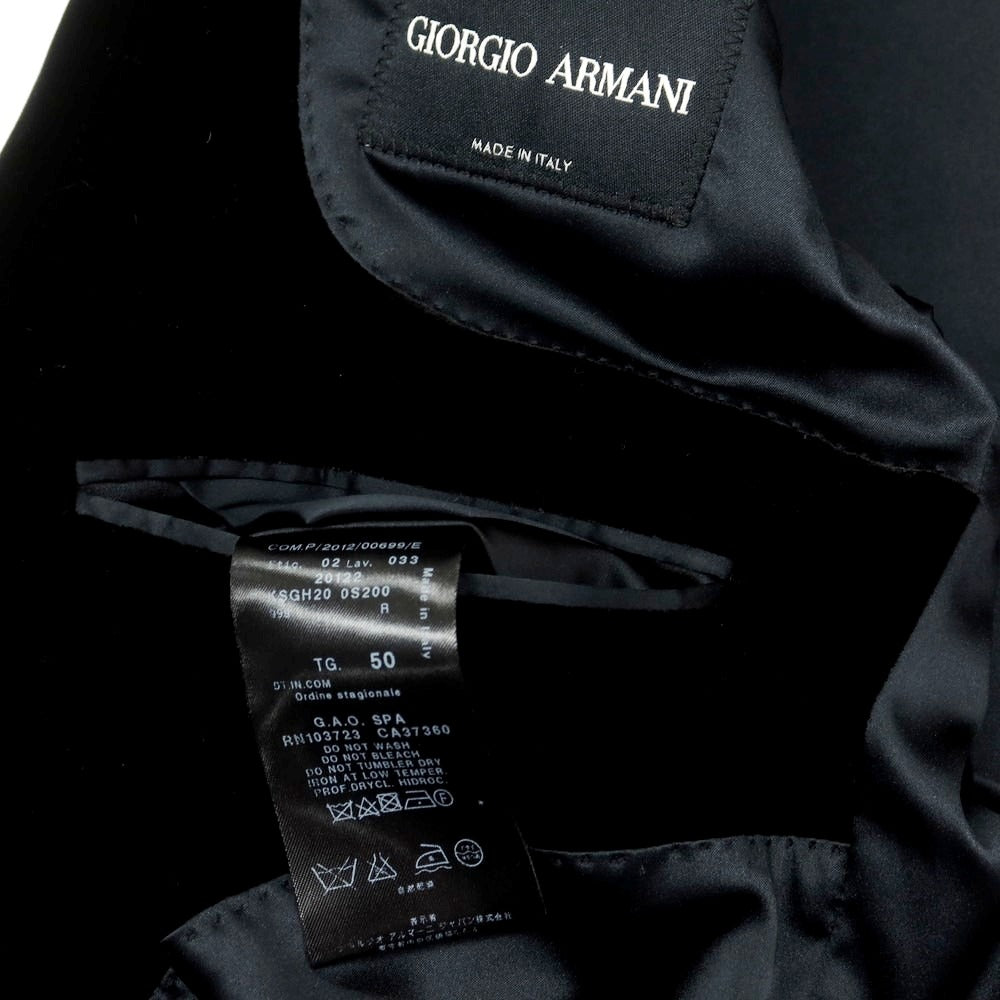 【中古】ジョルジオアルマーニ GIORGIO ARMANI ベルベット カジュアルジャケット ブラック【 50 】【 状態ランクB 】【 メンズ 】