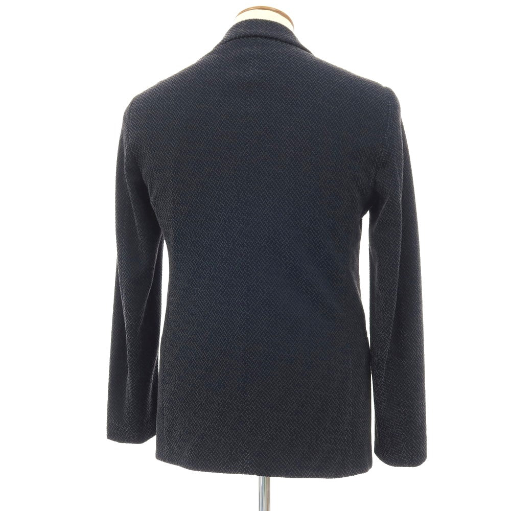 【中古】ジョルジオアルマーニ GIORGIO ARMANI ポリエステルナイロン ジャージー 2B カジュアルジャケット ネイビーxグレー【サイズ46】【 状態ランクC 】【 メンズ 】