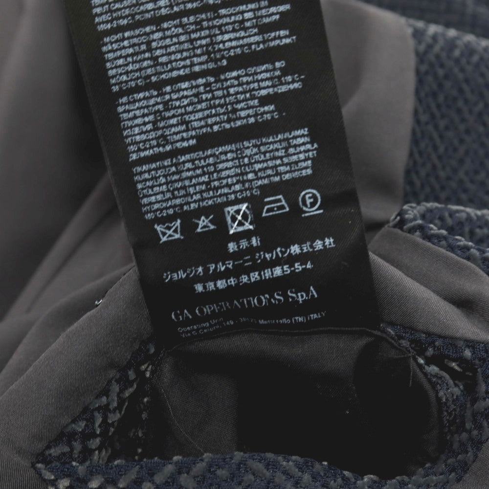 【中古】ジョルジオアルマーニ GIORGIO ARMANI ポリエステルナイロン ジャージー 2B カジュアルジャケット ネイビーxグレー【サイズ46】【 状態ランクC 】【 メンズ 】