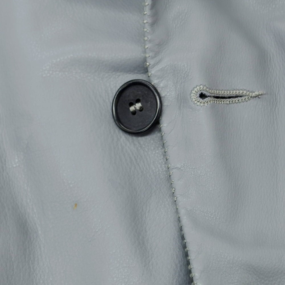 【中古】ジョルジオアルマーニ GIORGIO ARMANI レザー カジュアルジャケット グレー【 48 】【 状態ランクB 】【 メンズ 】