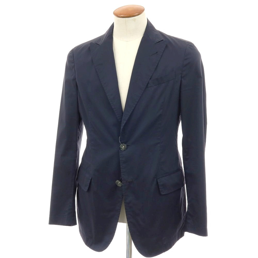 【中古】ジョルジオアルマーニ GIORGIO ARMANI コットンポリエステル ジャージー 2B カジュアルジャケット ネイビー【サイズ46】【 状態ランクC 】【 メンズ 】