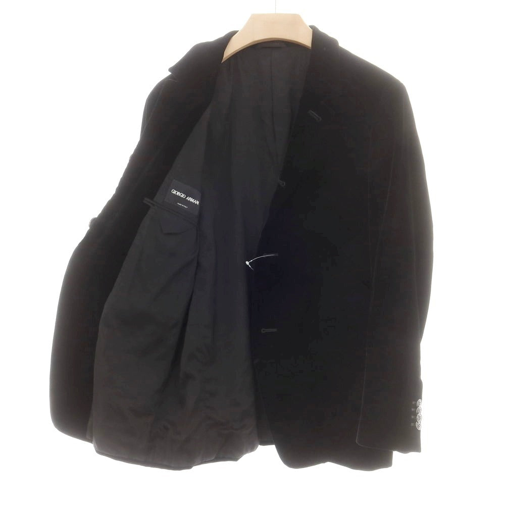 【中古】ジョルジオアルマーニ GIORGIO ARMANI ベルベット カジュアルジャケット ブラック【 48 】【 状態ランクB 】【 メンズ 】