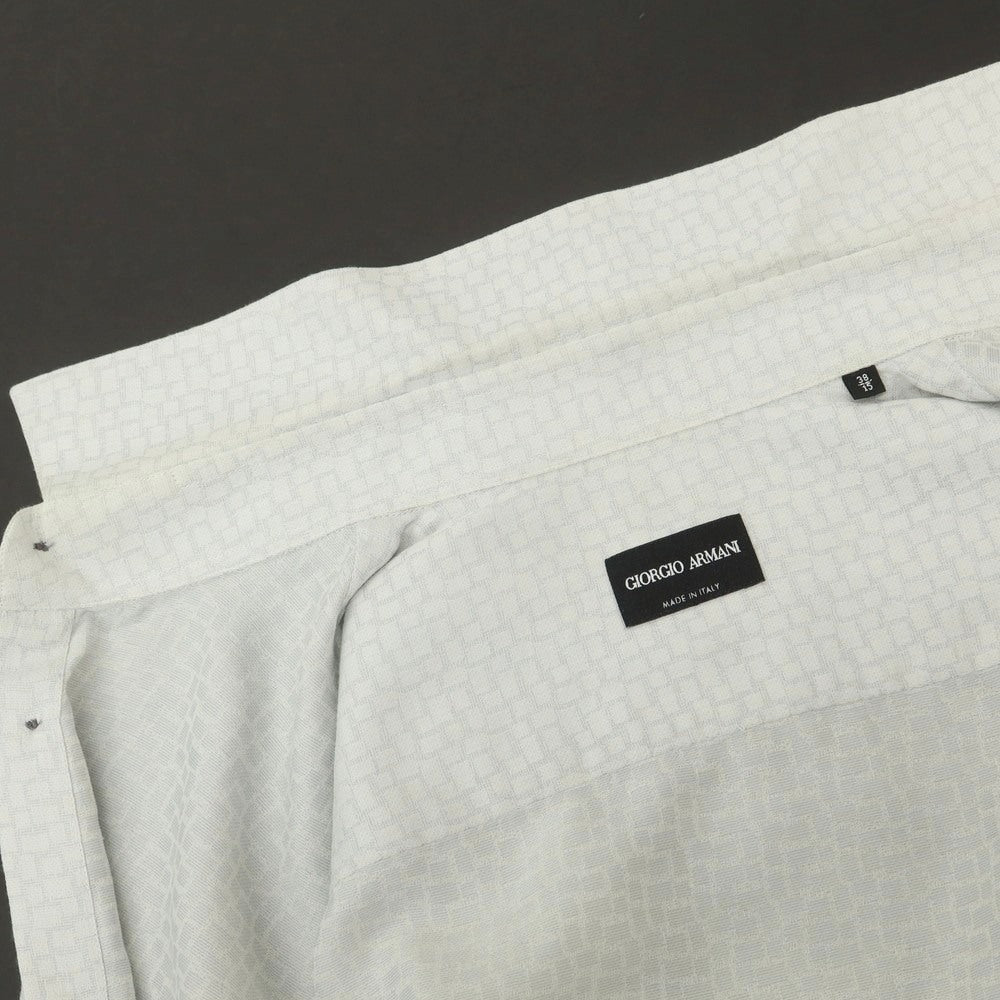 【中古】ジョルジオアルマーニ GIORGIO ARMANI コットン ジャカード レギュラーカラー カジュアルシャツ ライトグレー【 38 】【 状態ランクC 】【 メンズ 】