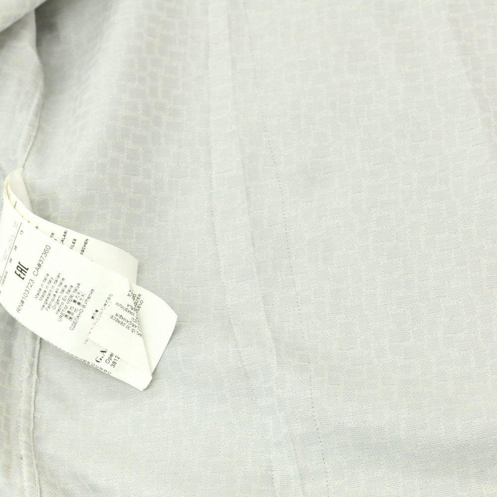 【中古】ジョルジオアルマーニ GIORGIO ARMANI コットン ジャカード レギュラーカラー カジュアルシャツ ライトグレー【 38 】【 状態ランクC 】【 メンズ 】