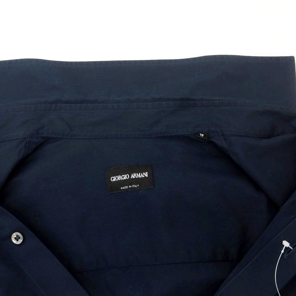 【中古】ジョルジオアルマーニ GIORGIO ARMANI コットン カジュアルシャツ ネイビー【 38 】【 状態ランクB 】【 メンズ 】