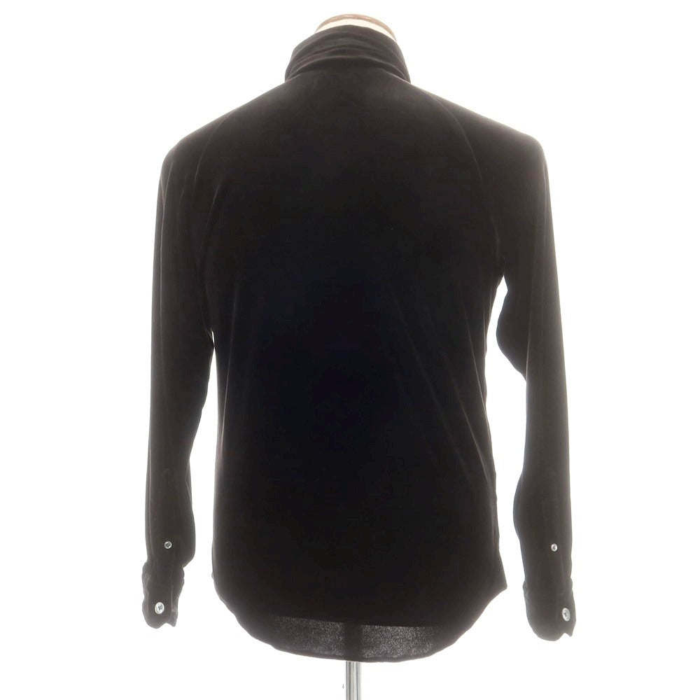 【中古】ジョルジオアルマーニ GIORGIO ARMANI コットン系 ベロア カジュアルシャツ ブラック【 39 】【 状態ランクB 】【 メンズ 】