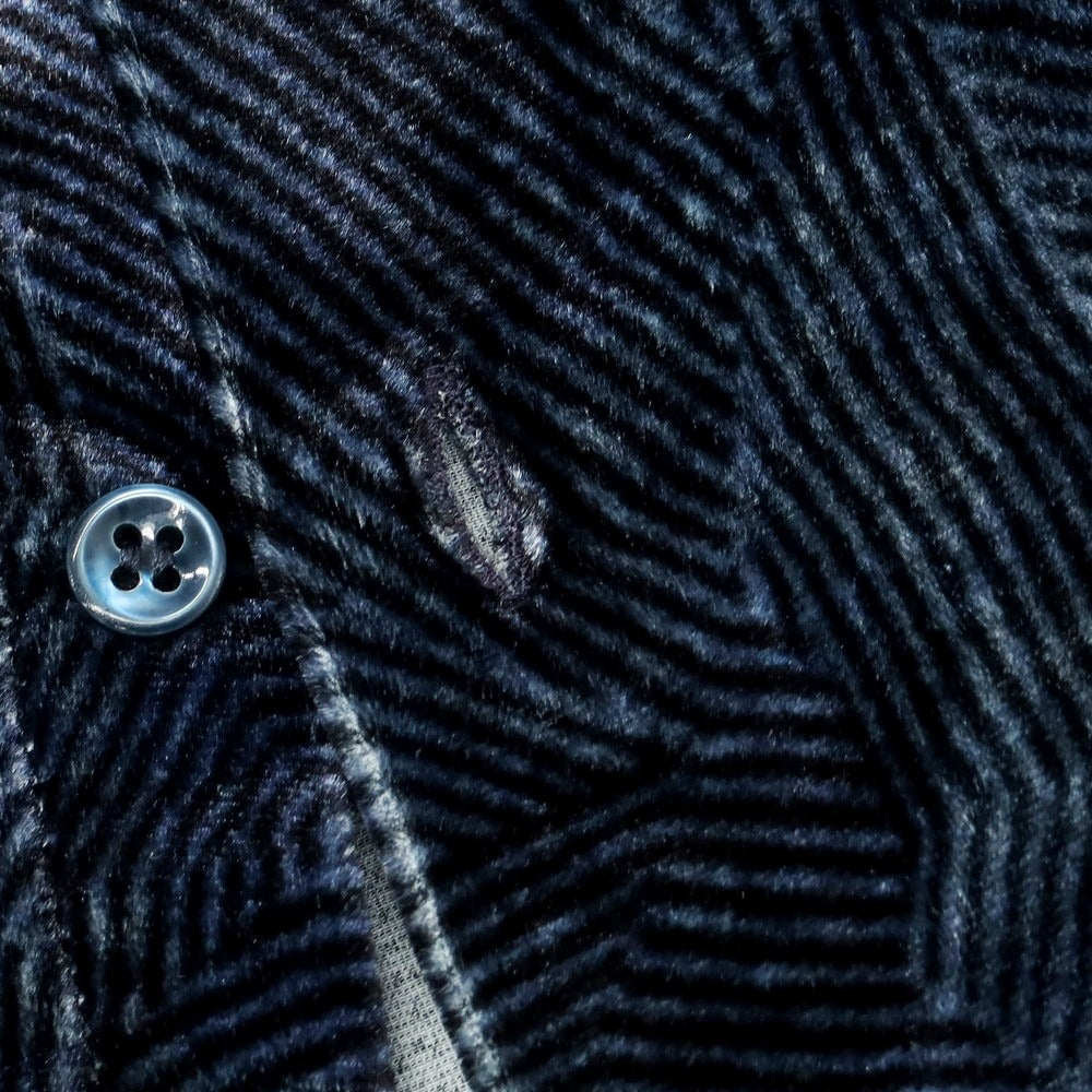 【中古】ジョルジオアルマーニ GIORGIO ARMANI コットン系 ベロア スナップダウン カジュアルシャツ ネイビー【 36 】【 状態ランクB 】【 メンズ 】