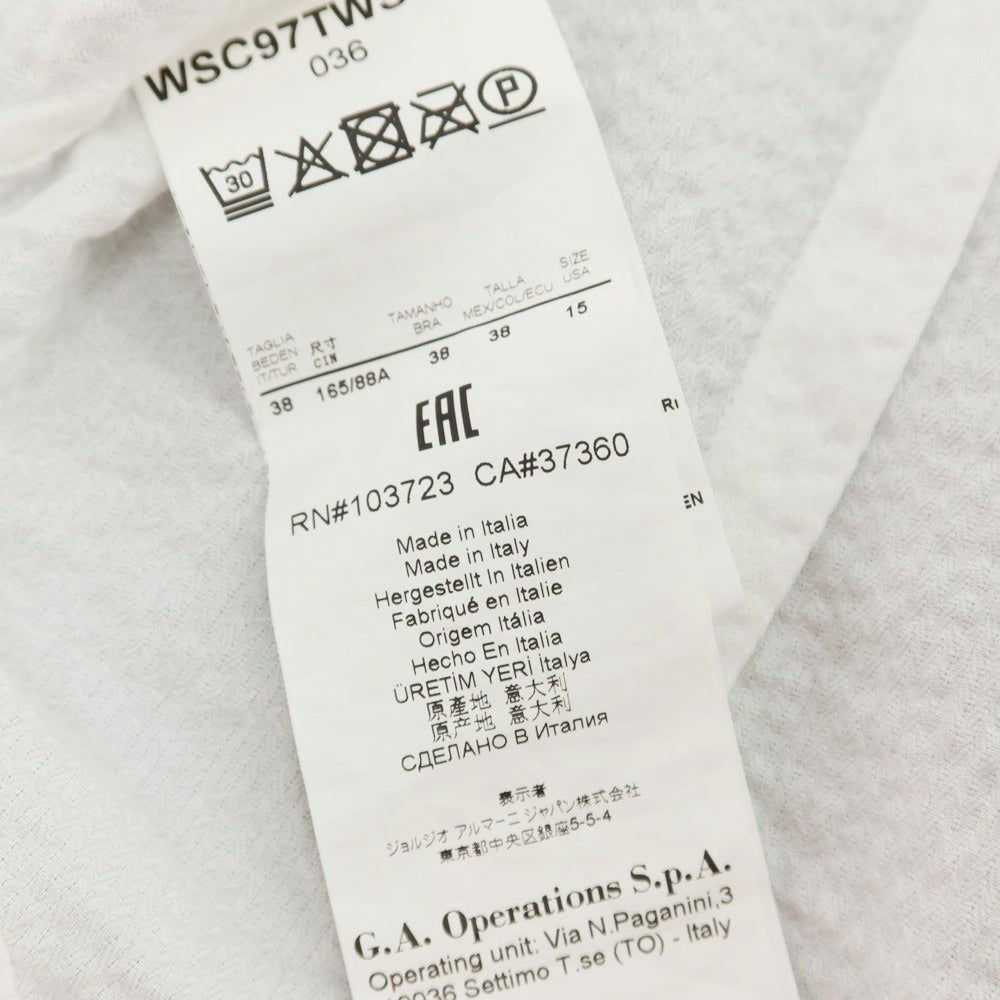 【中古】ジョルジオアルマーニ GIORGIO ARMANI コットン カジュアルシャツ ホワイト【サイズ38】【 状態ランクB 】【 メンズ 】