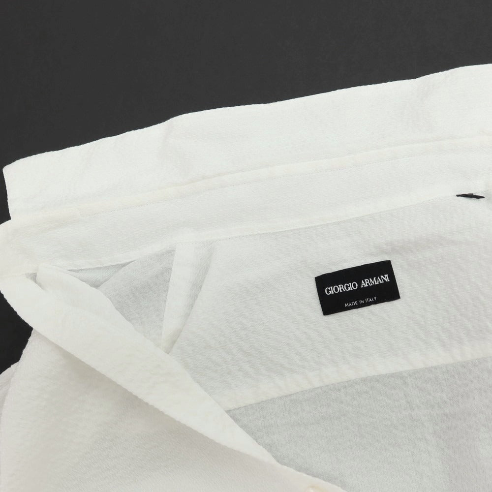 【中古】ジョルジオアルマーニ GIORGIO ARMANI コットン カジュアルシャツ ホワイト【サイズ38】【 状態ランクB 】【 メンズ 】