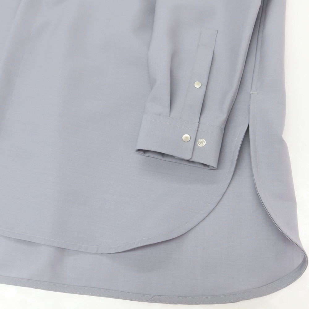 【中古】ジルサンダー JIL SANDER ウール バンドカラー ロング カジュアルシャツ グレー【 39 】【 状態ランクB 】【 メンズ 】