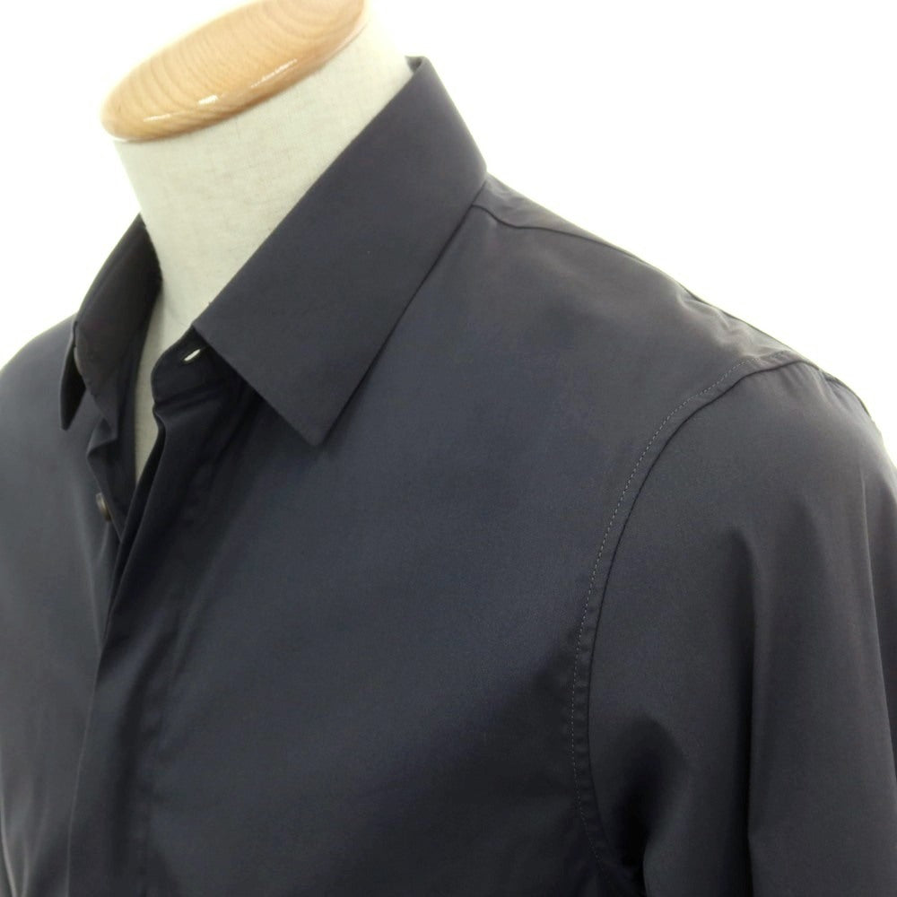 【中古】ジルサンダー JIL SANDER ストレッチ コットンナイロン レギュラーカラー カジュアルシャツ ダークグレー【 38 】【 状態ランクB 】【 メンズ 】