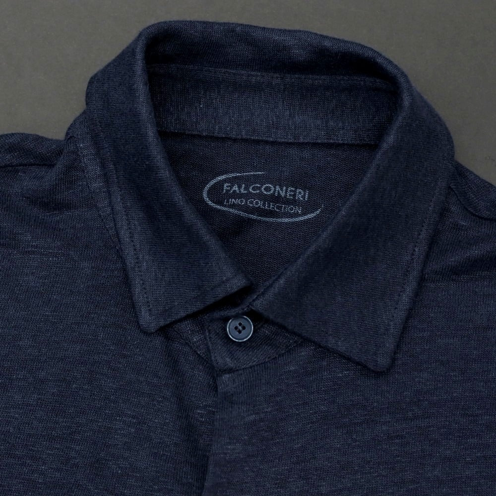 【中古】ファルコネリ Falconeri リネン カジュアルシャツ ネイビー【サイズ46】【 状態ランクB 】【 メンズ 】