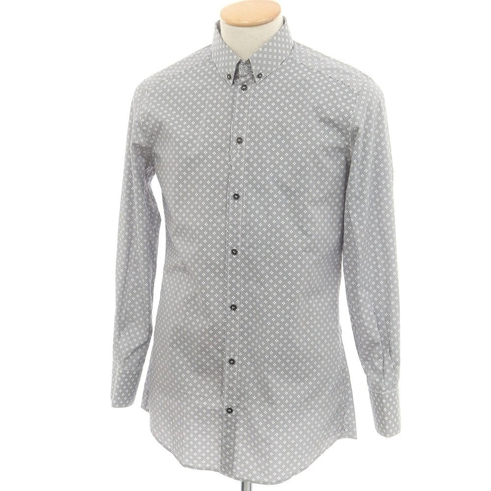 【中古】ドルチェアンドガッバーナ DOLCE&GABBANA GOLD コットン ボタンダウン カジュアルシャツ ブラックxホワイト【 38 】【 状態ランクB 】【 メンズ 】