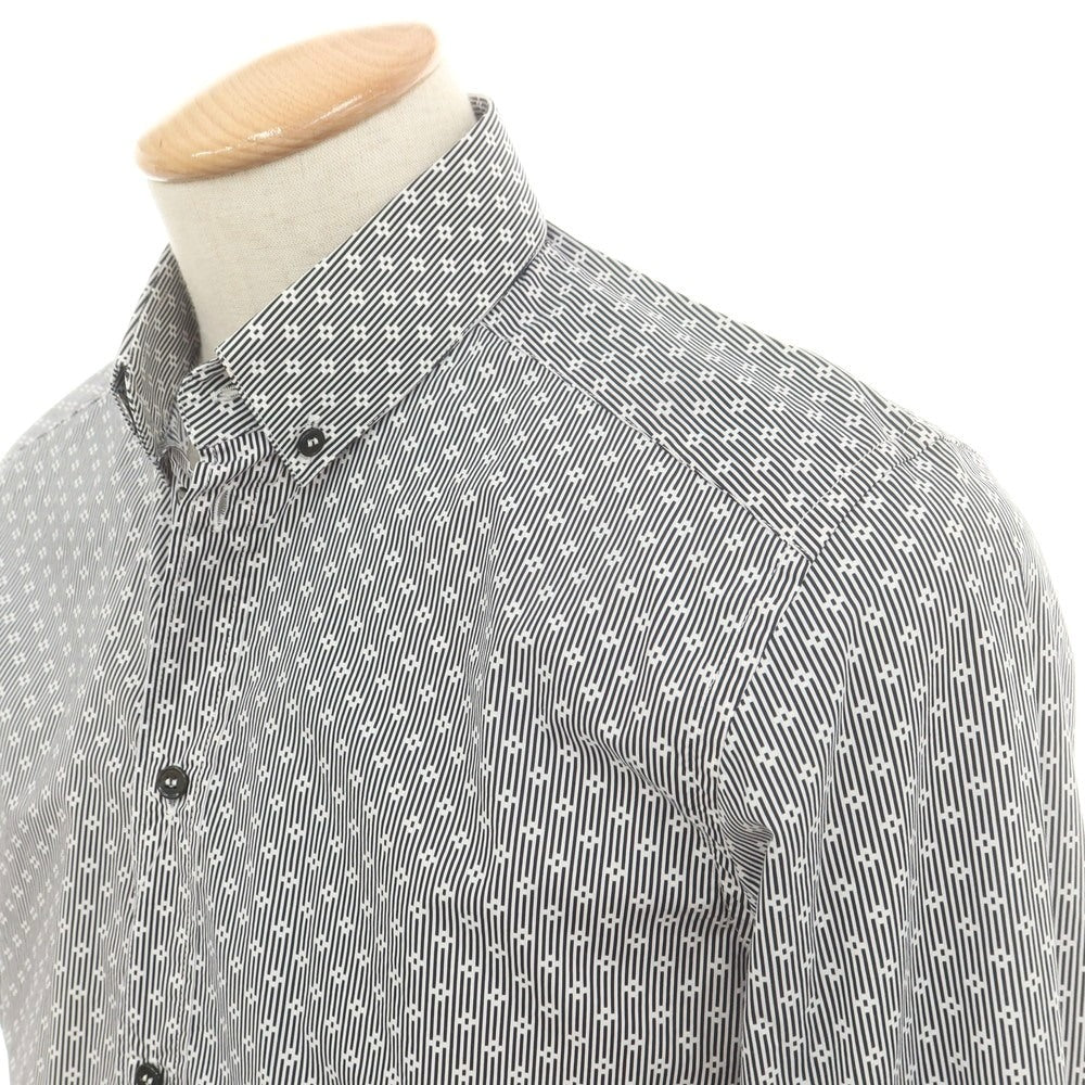 【中古】ドルチェアンドガッバーナ DOLCE&GABBANA GOLD コットン ボタンダウン カジュアルシャツ ブラックxホワイト【 38 】【 状態ランクB 】【 メンズ 】