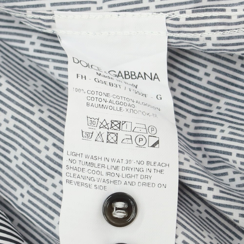 【中古】ドルチェアンドガッバーナ DOLCE&GABBANA GOLD コットン ボタンダウン カジュアルシャツ ブラックxホワイト【 38 】【 状態ランクB 】【 メンズ 】