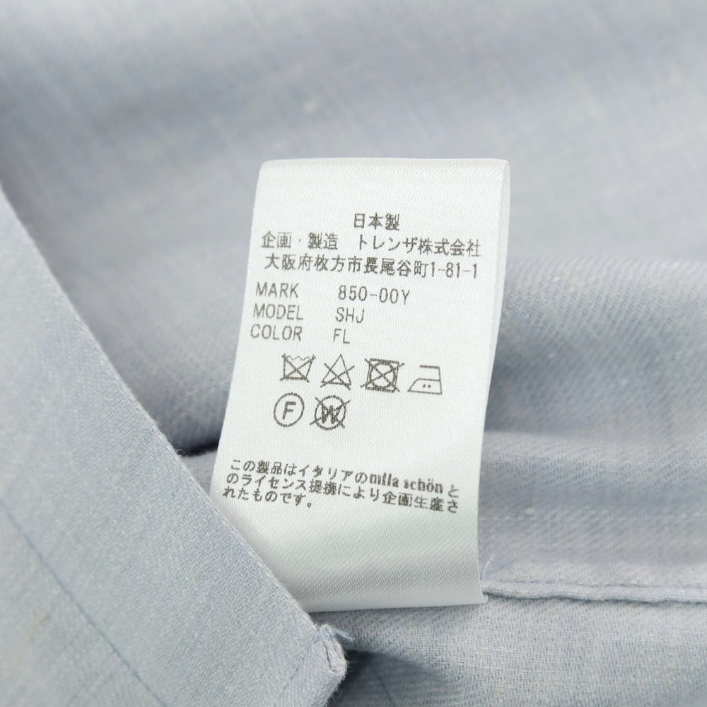 【中古】ミラショーン mila schon リネンレーヨン カジュアルシャツ ライトブルー【サイズ48】【 状態ランクB 】【 メンズ 】